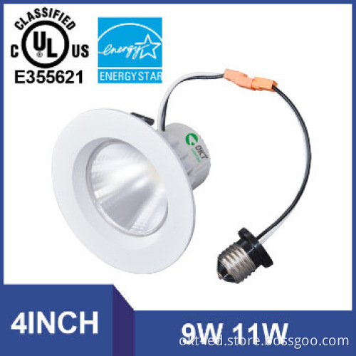 UL 4Inch 9W 11W 120V LED Retrofit Downlights Fixtures
